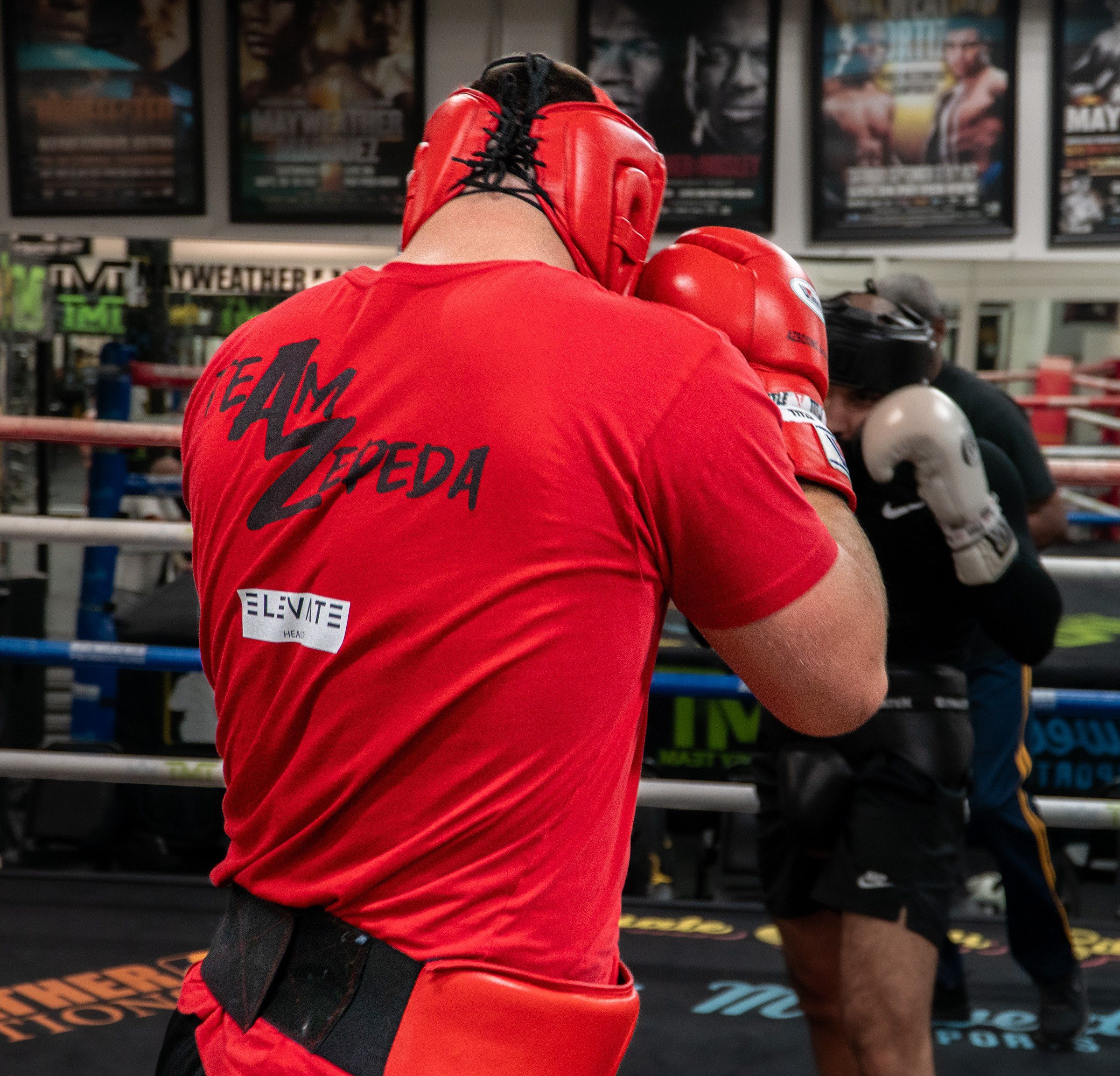 Team Zepeda shirt from behind during sparring