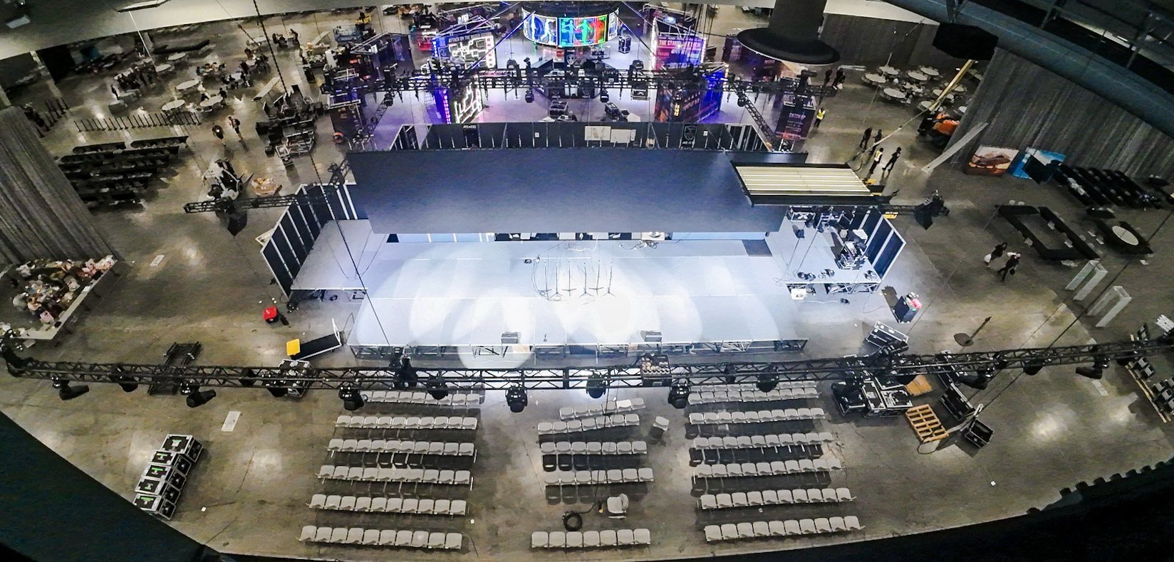 Main stage built out before the doors open
